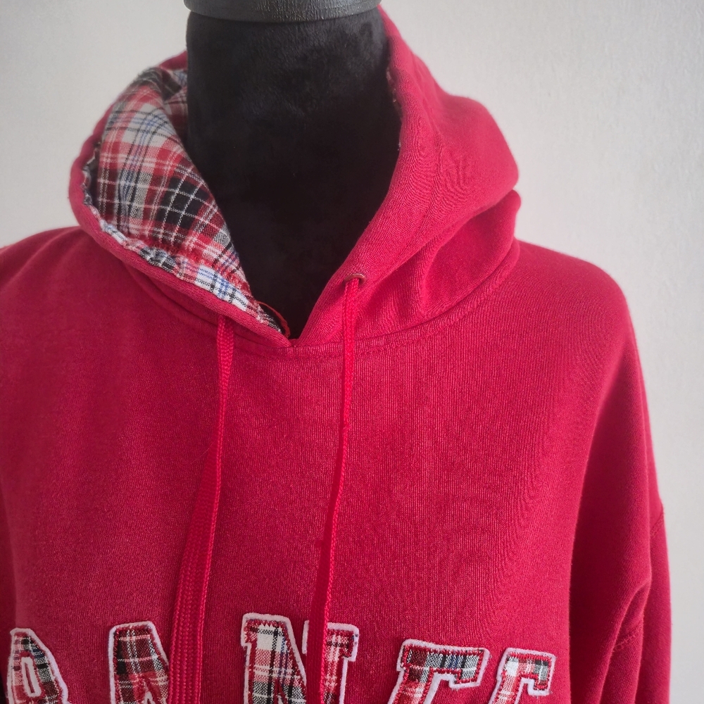Vintage Banff Canada Red Plaid Applique Hoodie - XL, Retro Y2K - Picture 6 of 17